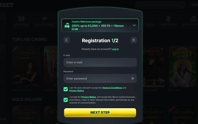 Comment s'inscrire sur KinBet casino ?